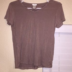 mauve criss cross shirt